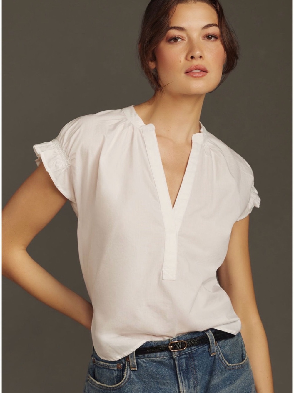 Anthropologie Pilcro Tatum flutter sleeve top